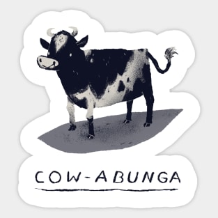 cow-abunga Sticker